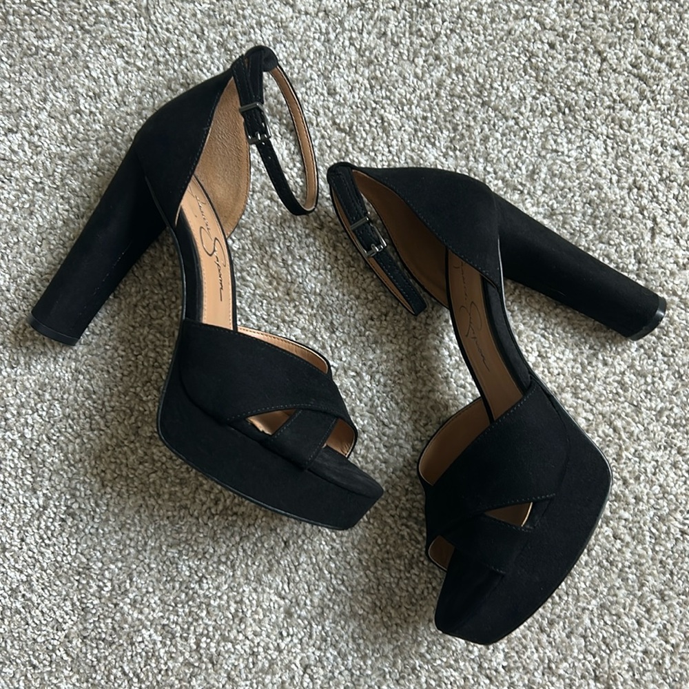 Jessica Simpson Black Platform Heel Sandals